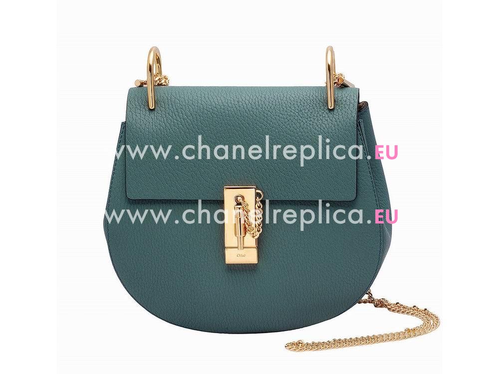 Chloe Drew Clemence Leather Golden Chain Bag Grayish Blue CH982809