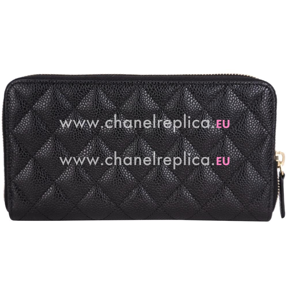 Chanel Caviar Quilted Long Wallet In Black C790792