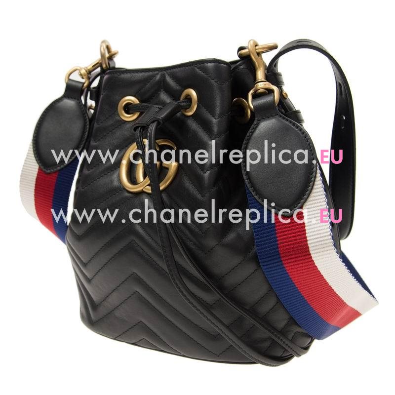 Gucci GG Marmont Quilted Leather Bucket Bag Black 476674D8GET8975