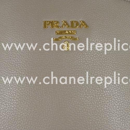 Prada Classic Embossing Logo Caviar Calfskin Tote bag Elephant Gray P7031307