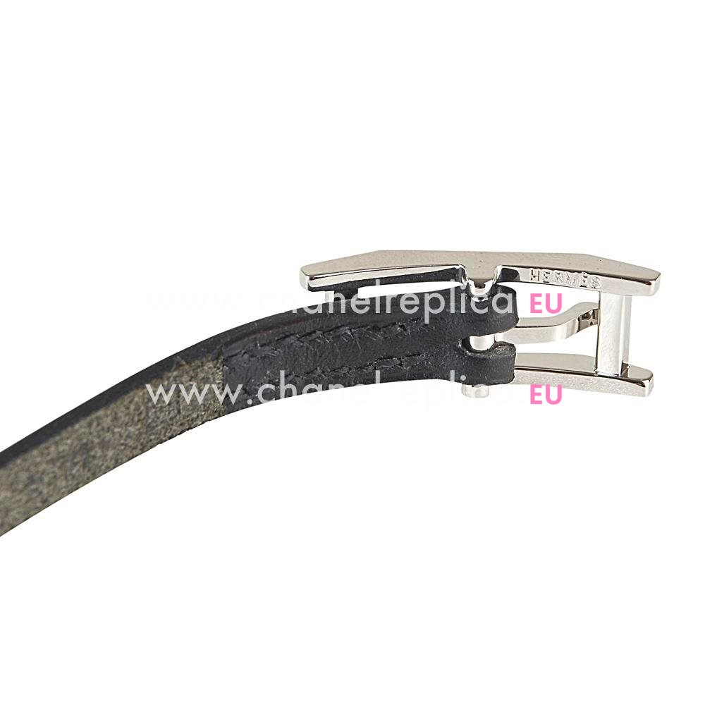 Hermes Cowskin Bracelet Black/Silvery H7022006