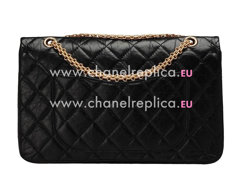 Chanel Jumbo Aged Calfskin Bag in Black(Antique-Gold) A12456AG