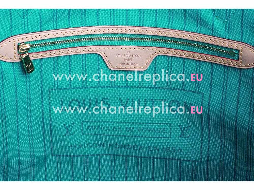 Louis Vuitton Monogarm Canvas V Neverfull MM Turquoise M41601