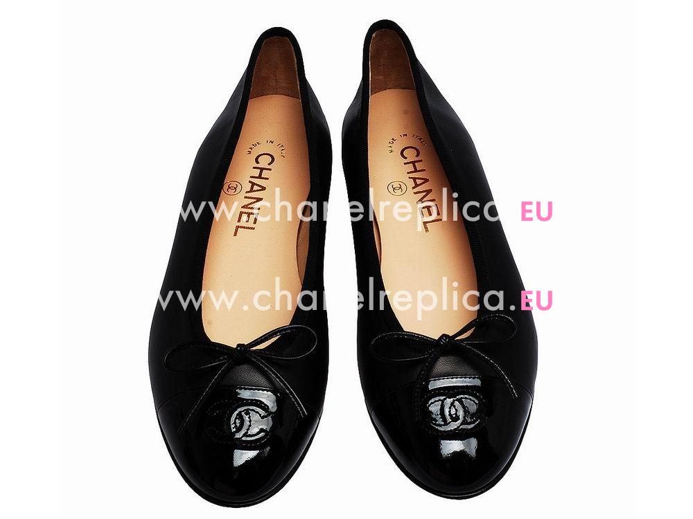 Chanel Double CC Lambskin Bowknot Shoes In Noir G02820