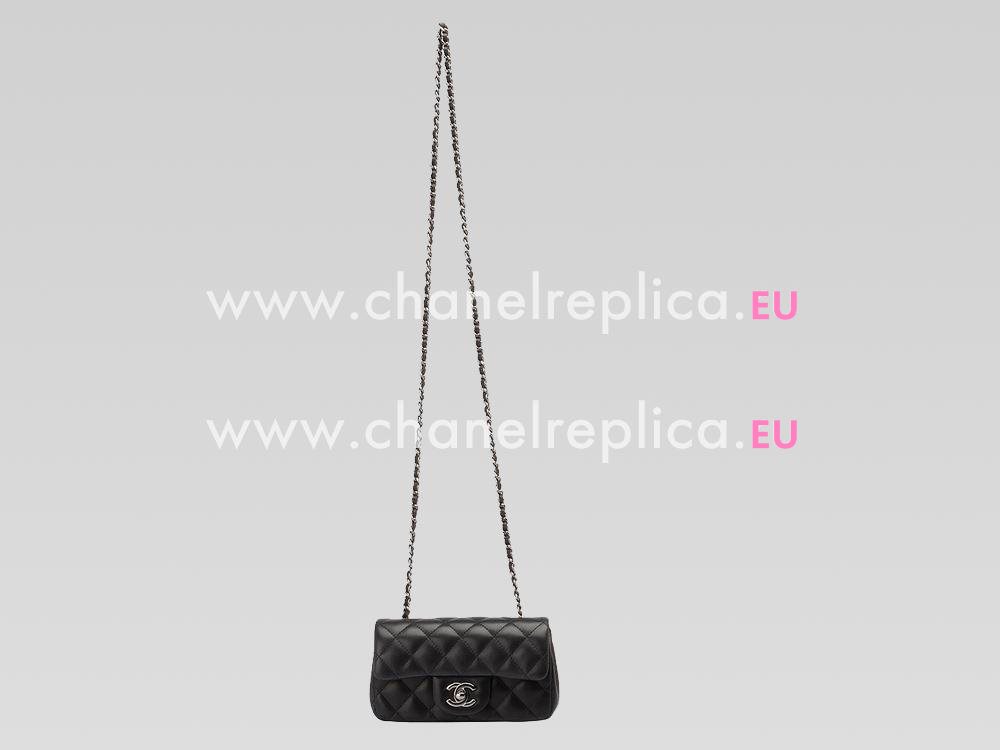 Chanel Lambskin CC Lock Mini Coco Bag Black Silver A47585