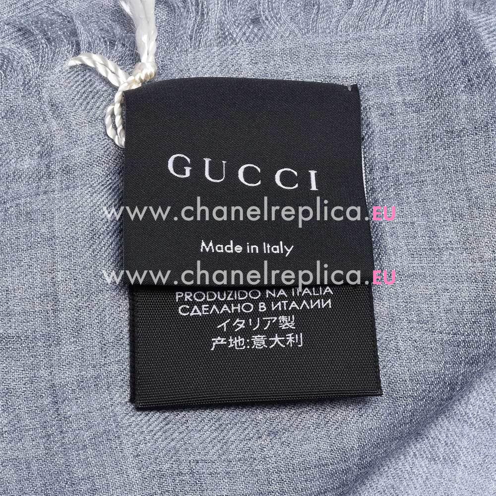 Gucci Classic GG Logo Wool Scarf Blue G7022209