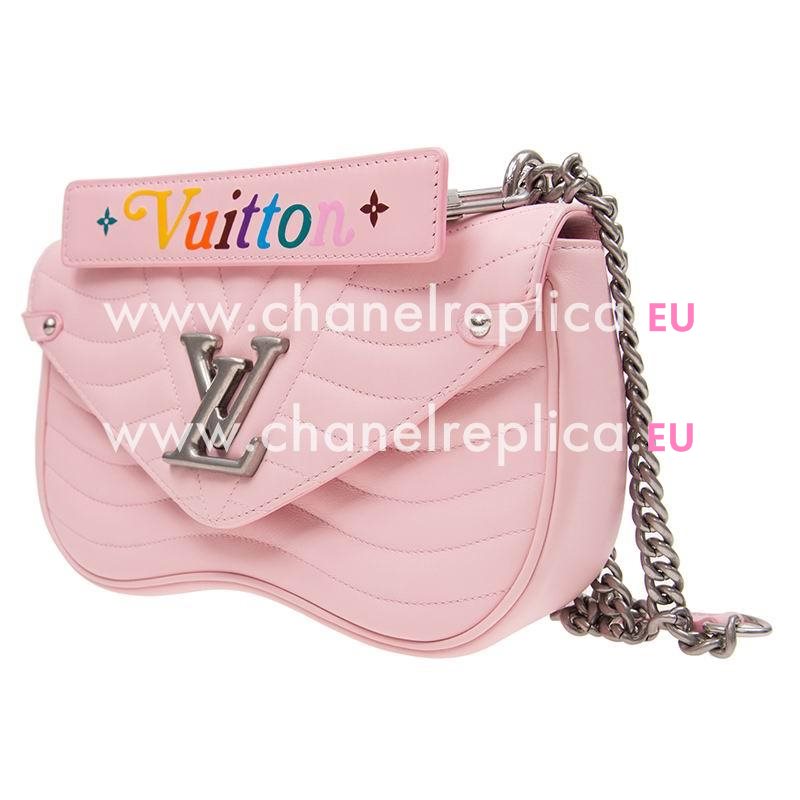 Louis Vuitton Smooth Calf Leather New Wave Chain Bag MM Pink M51944