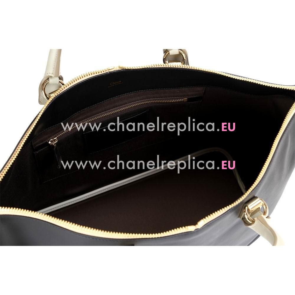 Chloe Baylee Calfskin Hand Bag In Black/Gray C5368996