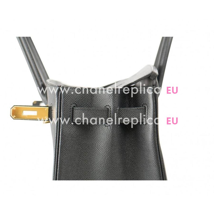 Birkin 30cm Noir Epsom Leather Gold Hardware Bag Hand Sewing H1030EPM