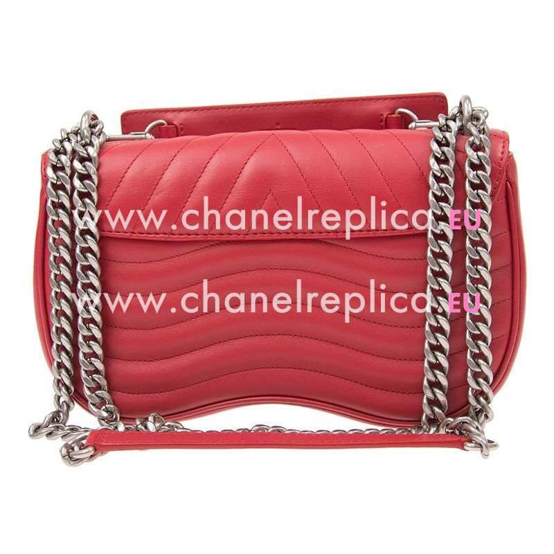 Louis Vuitton Smooth Calf Leather New Wave Chain Bag MM Red M51943