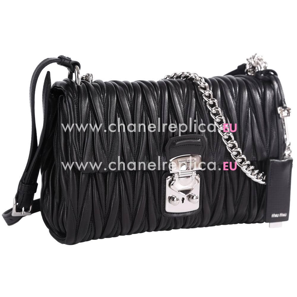 Miu Miu Classic Matelass Goatskin Bag Black MM6111803