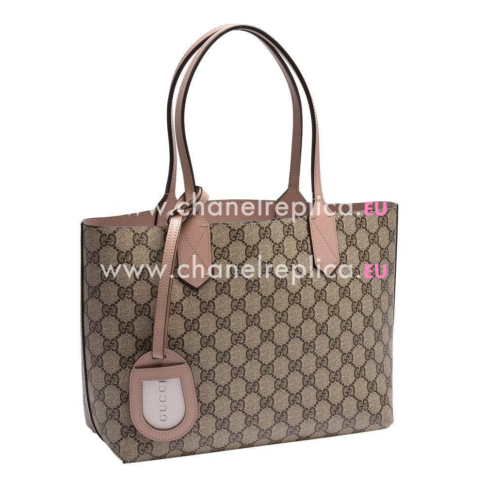 Gucci Reversible Classic GG Canvas Calfskin Tote Bag In Pink G6111409