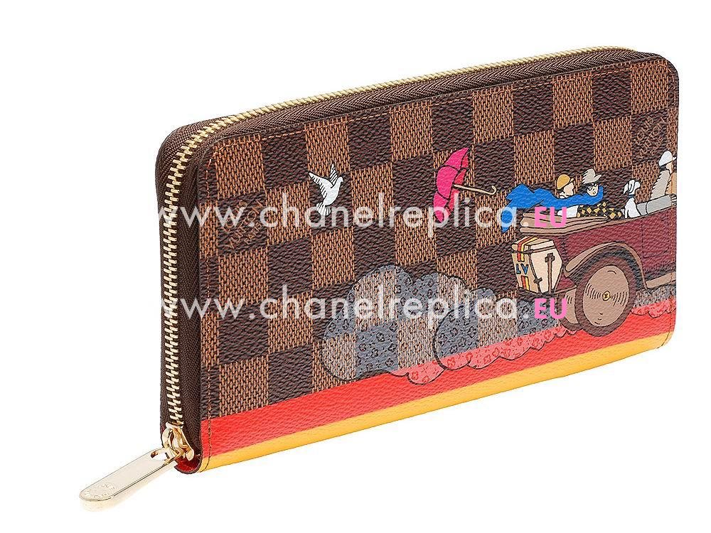 Louis Vuitton Damier Ebene Canvas EVASION Long Wallet N61241