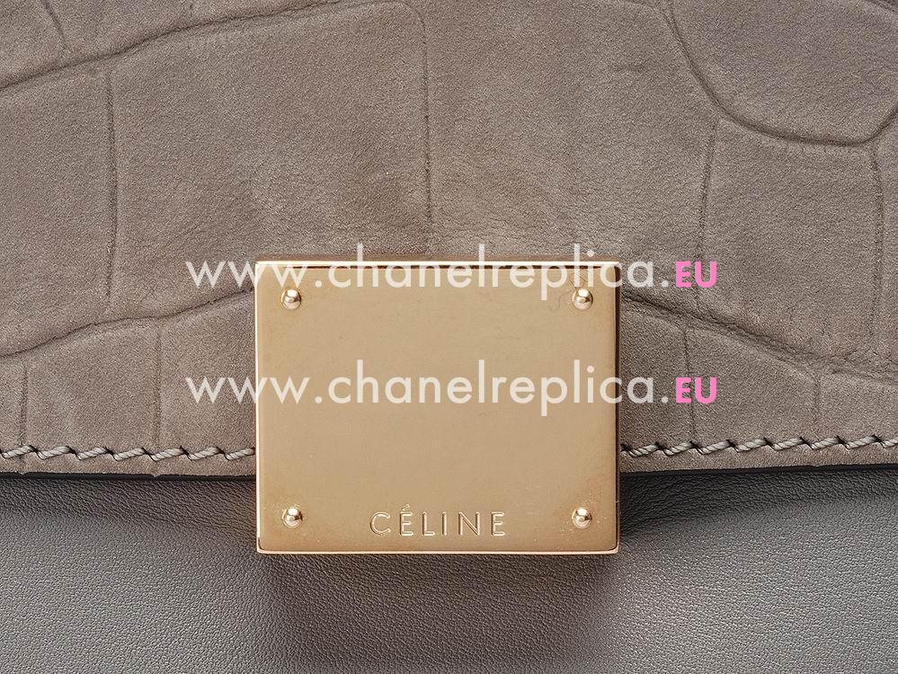 Celine Trapeze Calfskin Hand Bag Gray/Deep Gray CE483359