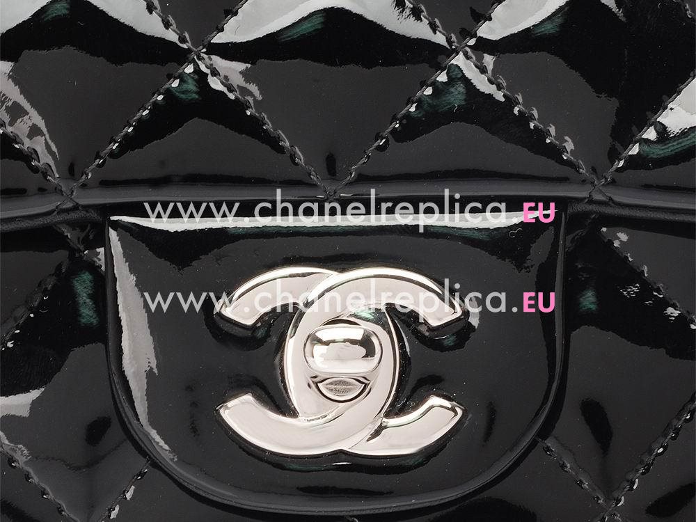 Chanel Patent Mini Coco Bag In Black silver A4571128