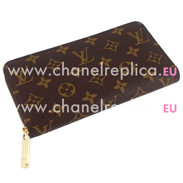 Louis Vuitton Classic Monogram Canvas Zipper Wallet Fuchsia M41895