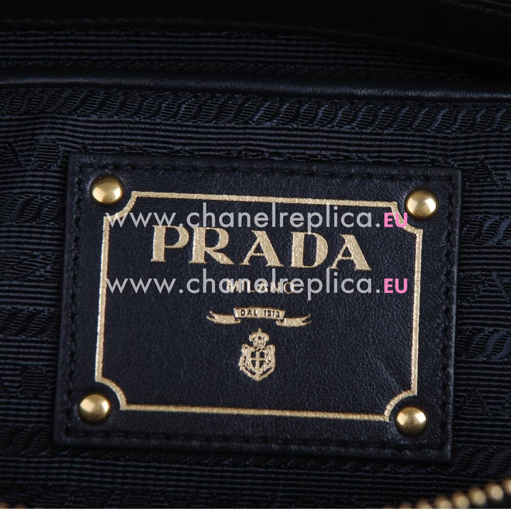 Prada Nylon Double Metal Logo Small Size Bag Deep Blue PR4022D3