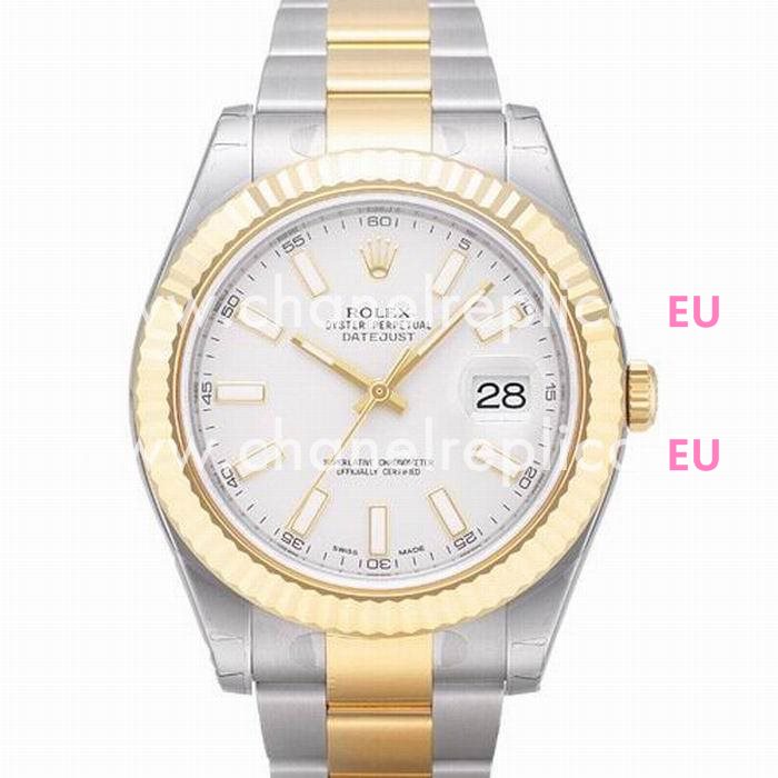Rolex Automatic 41mm Gold Stainless Steel Watch Ivory R116333