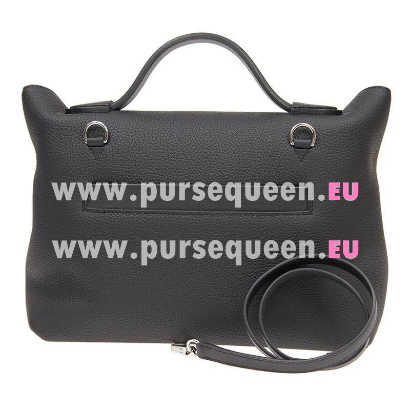 Hermes Togo Leather Palladium Plated Hardware 24/24 29cm Bag In Black 242429CMAETGSS