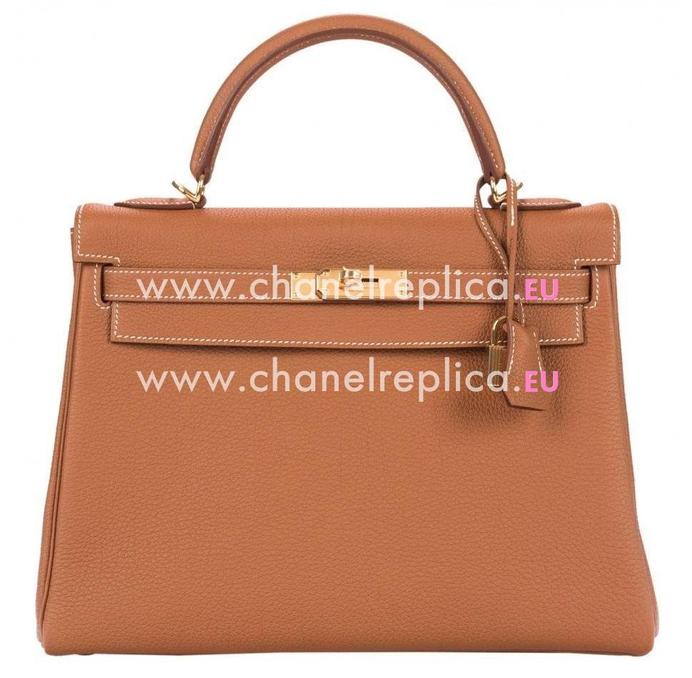 Hermes 32cm Gold Togo Leather Kelly Bag with Gold Hardware Handbag HK1032GTK