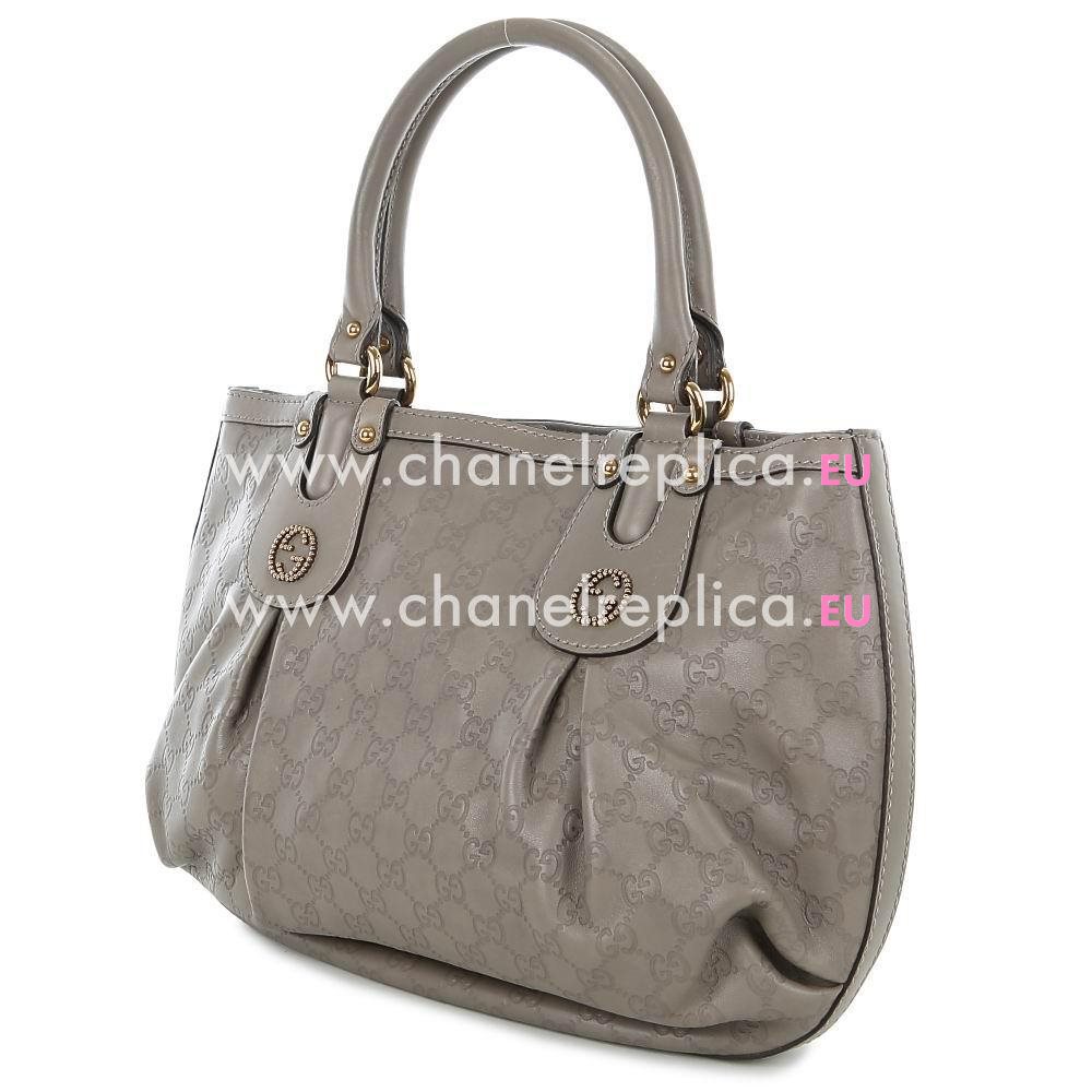 Gucci Scarlett Classic GG Calfskin Leather Weaving Bag In Gray G5623524