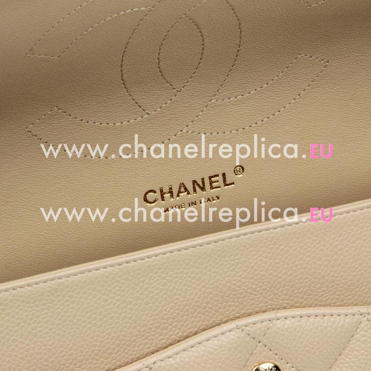 Chanel Biege Caviar Jumbo Double Flap Bag Gold Chain A58600CBG