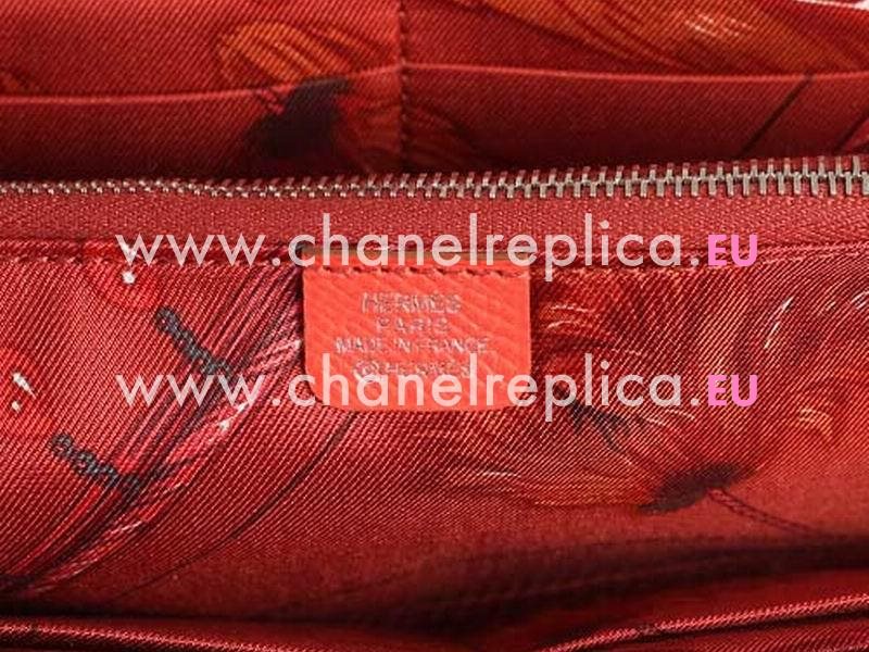Hermes Silk In Wallet Epsom Leather Long Wallet Orange H69657