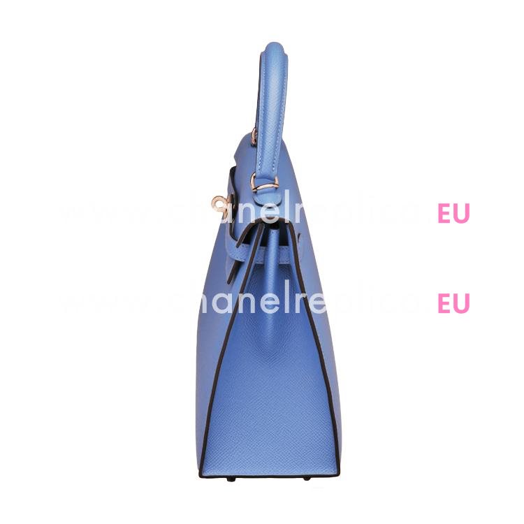 Hermès Kelly 25CM Light Blue Epsom Leather Palladium Hardware Hand Sew Bag HK1025PMT