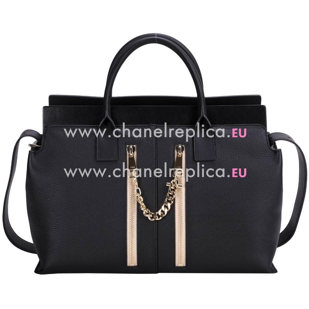 Chloe Gate Calfskin Hand Bag In Black C5254185