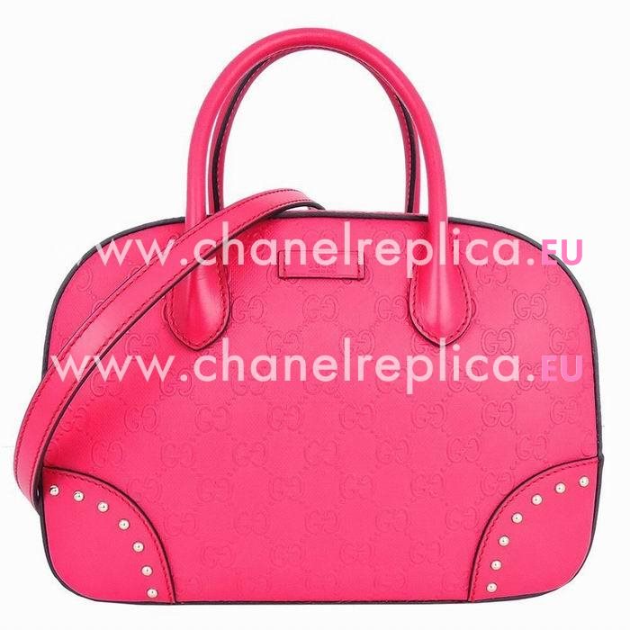 Gucci Bright Diamante GG Calfskin Canvas Bag In Peach Red G559450