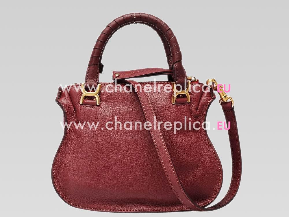 CHLOE Marcie Calfskin Double Handle Bag Maple-leaf Red C471520