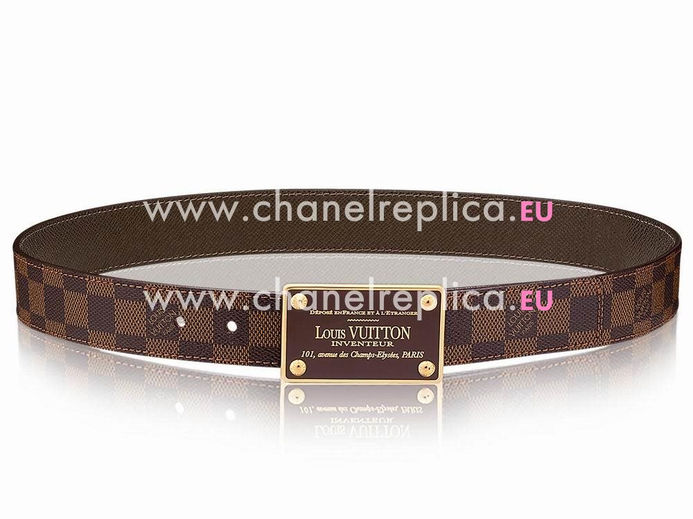 Louis Vuitton Damier Ebene Canvas Belts Brown M9677U