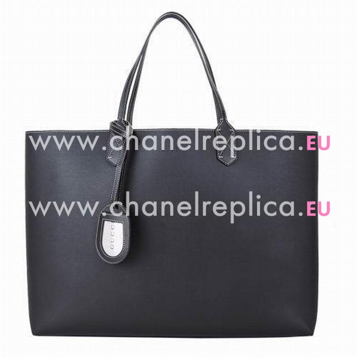 Gucci Calfskin Two Sided Tote Bag In Khaki Black G5594612
