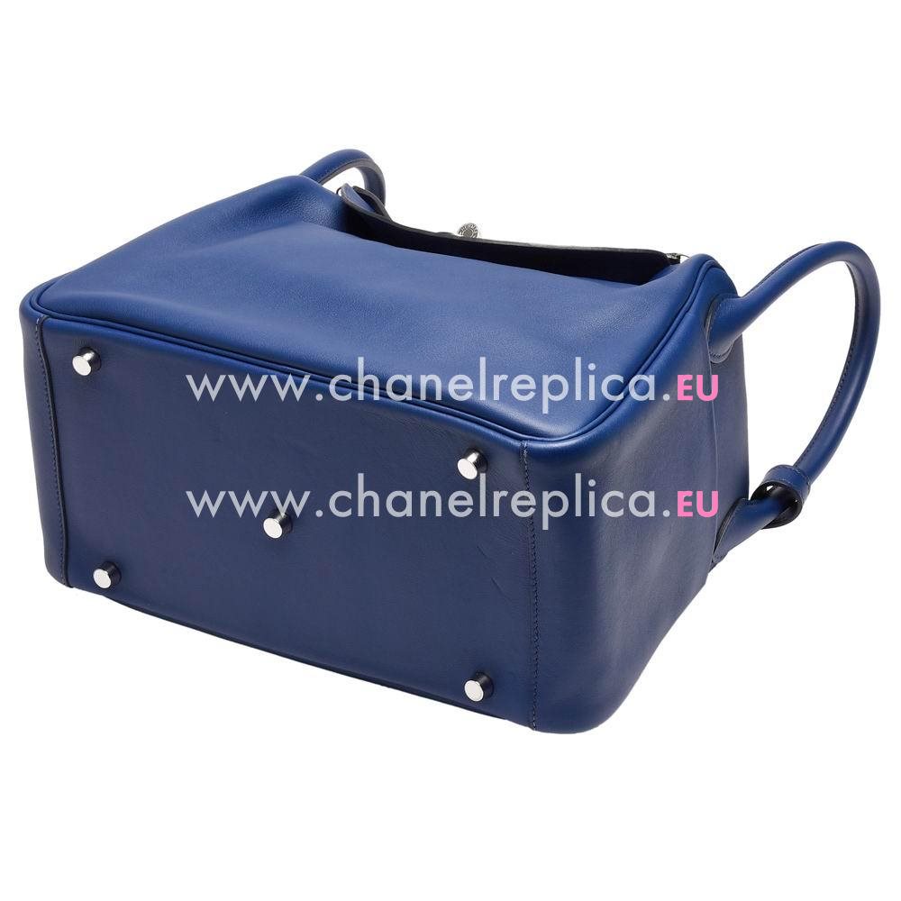Hermes Calfskin Lindy 30 Fashion Shoulder-Bag Blue HEL932C1