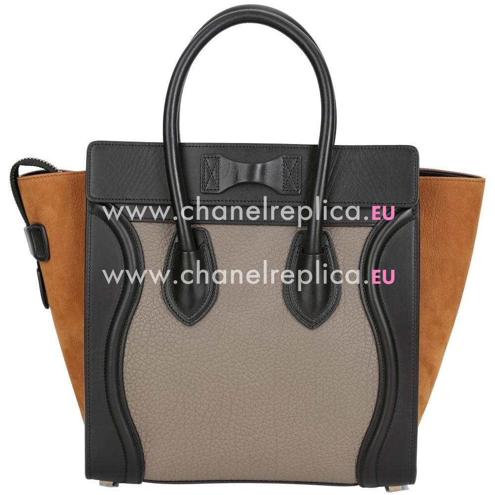 Celine Luggage Micro Calfskin Bag Black/Gray/Orange CE75A814