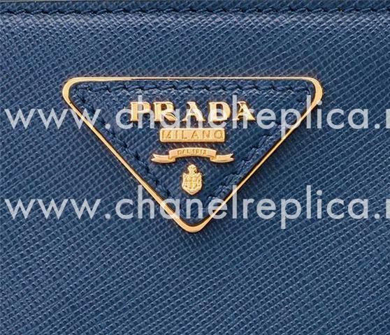 Prada Saffiano Lux Nzv Cowhide Large Bag Navy Blue PR45049