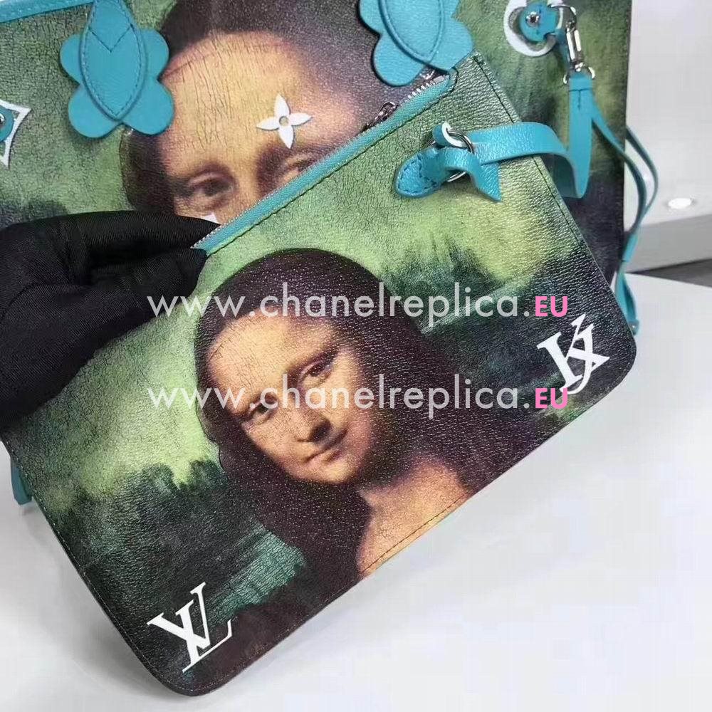 Louis Vuitton Neverfull Da Vinci Canvas Body Bag Vert d’eau M43325