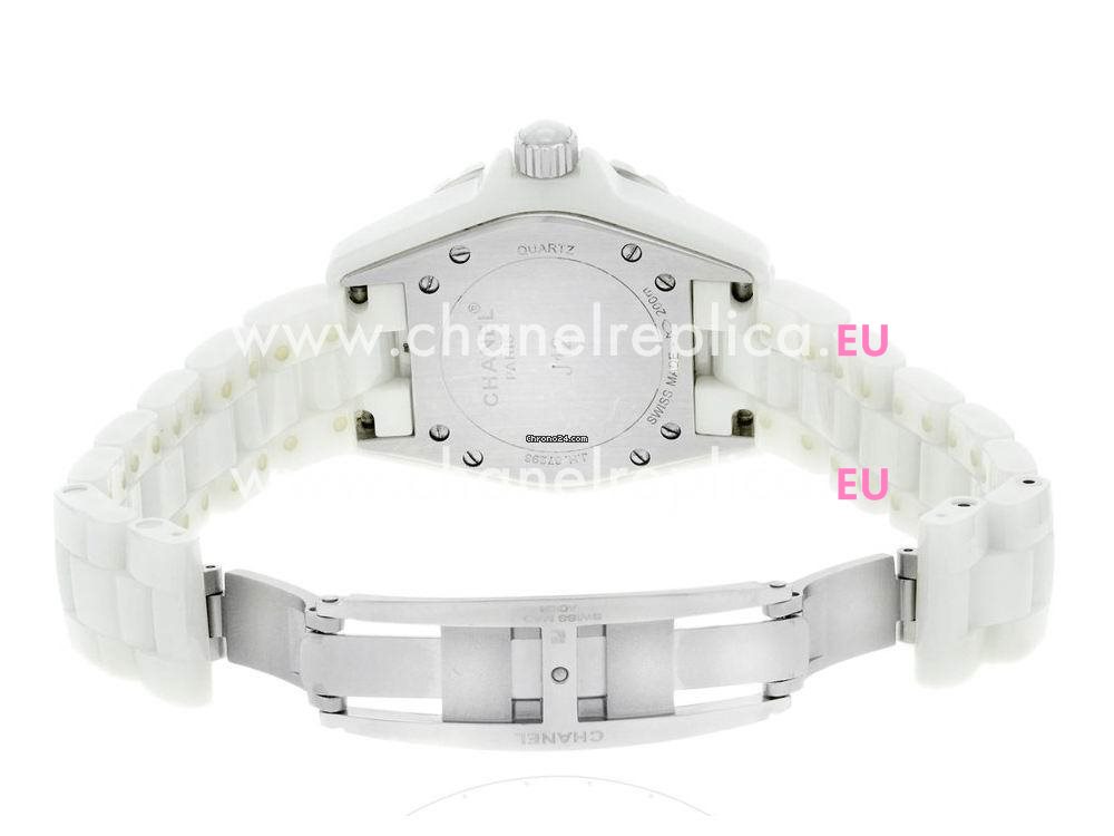 Chanel J12 White Ceramic & Steel Quartz Ladies Watch H0968