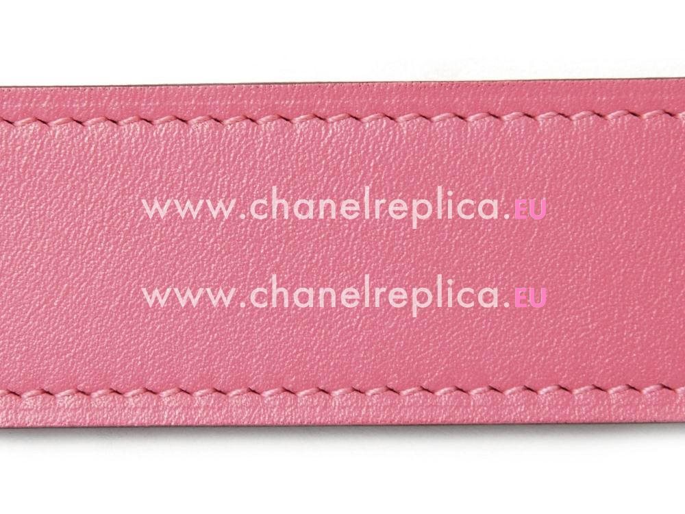 Hermes Etriviere Rose Pink Calfskin Belt H200298