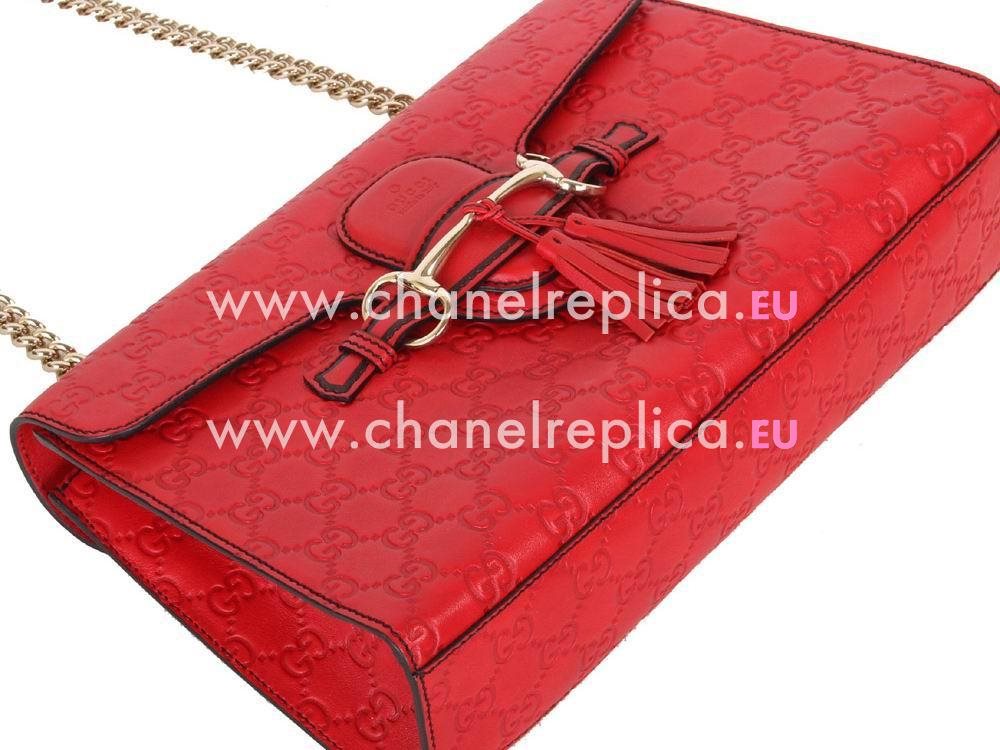 Gucci Cavans Calfskin shoulder Bag In Red G705986