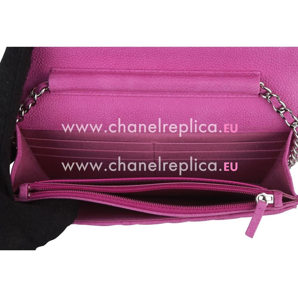 Chanel Caviar Silver Chain Woc Bag Peach Red A33841PERE
