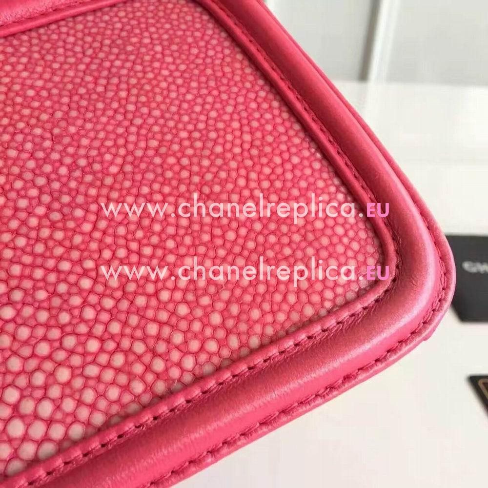 Chanel Classic Gold Hardware Trichogaster leeri Leather Shoulder Bag Pink C6120405