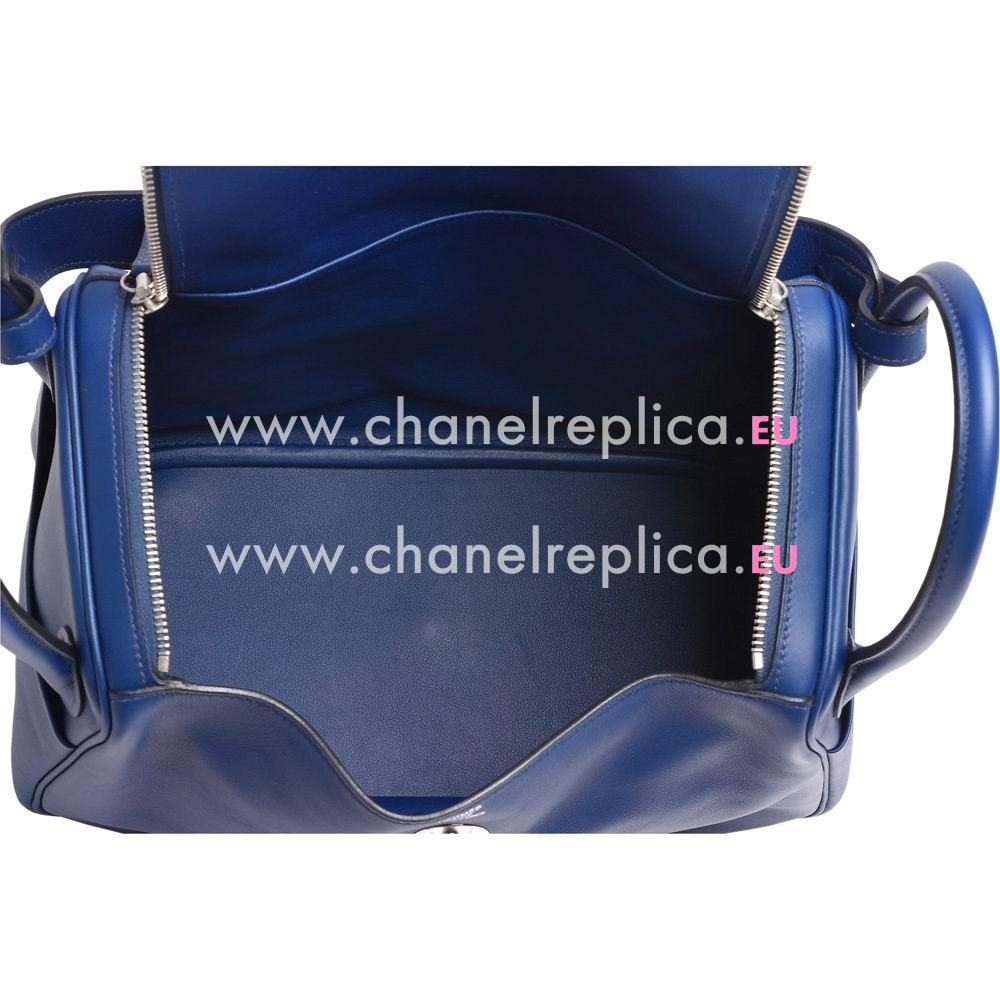 Hermes Calfskin Lindy 30 Fashion Shoulder-Bag Blue HEL932C1