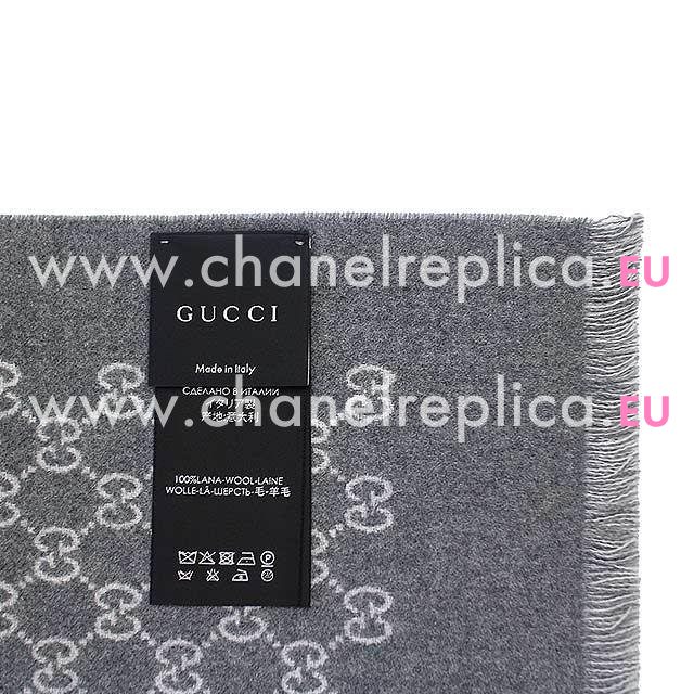 Gucci G Logo Wool Scarf Gray/Iron Gray G6102805