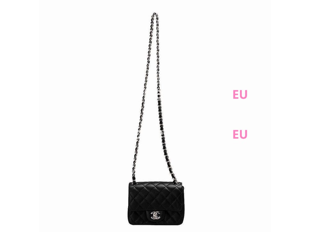 Chanel Mini Coco Lambskin Flap Bag Black(Silver) A35202