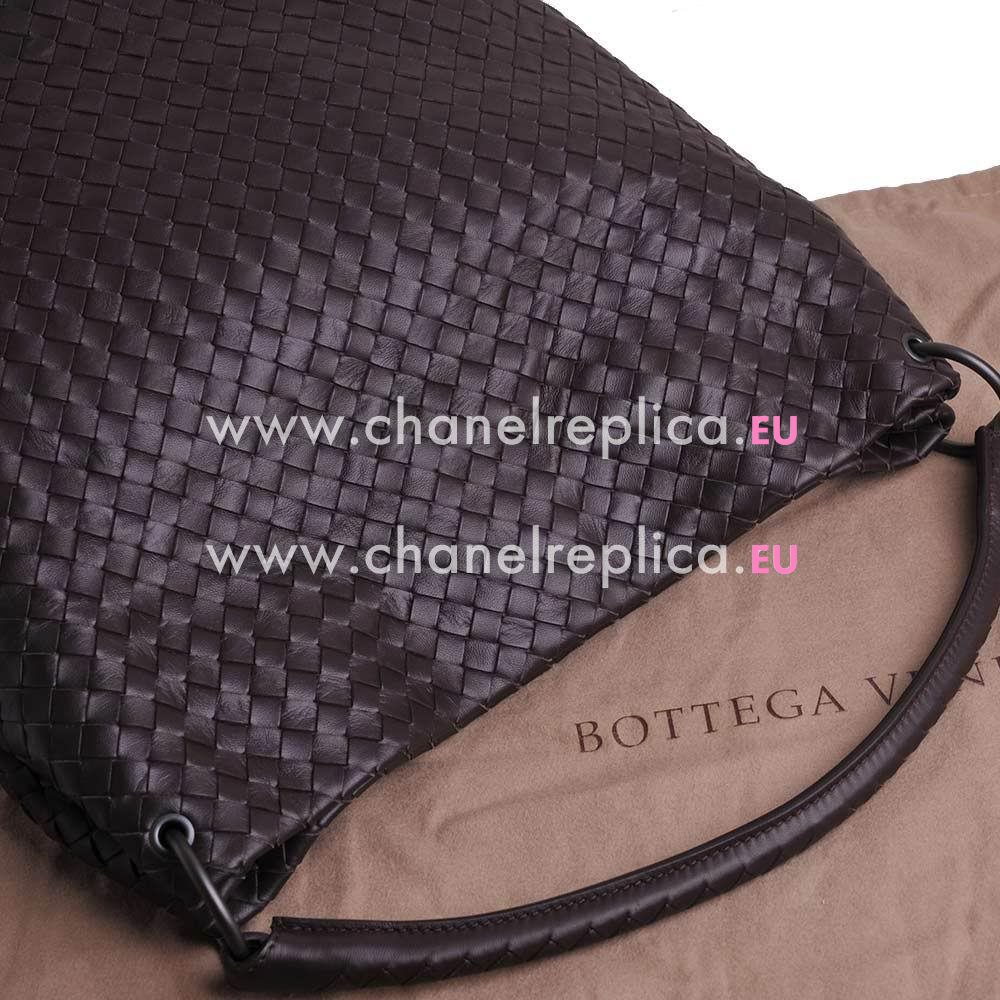 Bottega Veneta Classic Calfskin Leather Woven Bag Chocolate B5935021