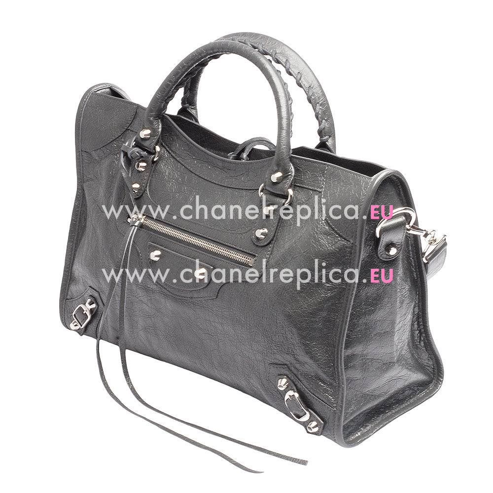 Balenciage City Lambskin Silvery hardware Classic Bag Gray B2054977