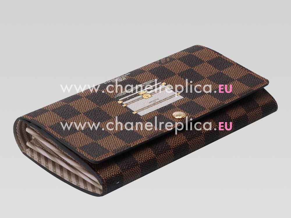 LV Damier Ebene Canvas Sarah Trunks&Locks Wallet N63179