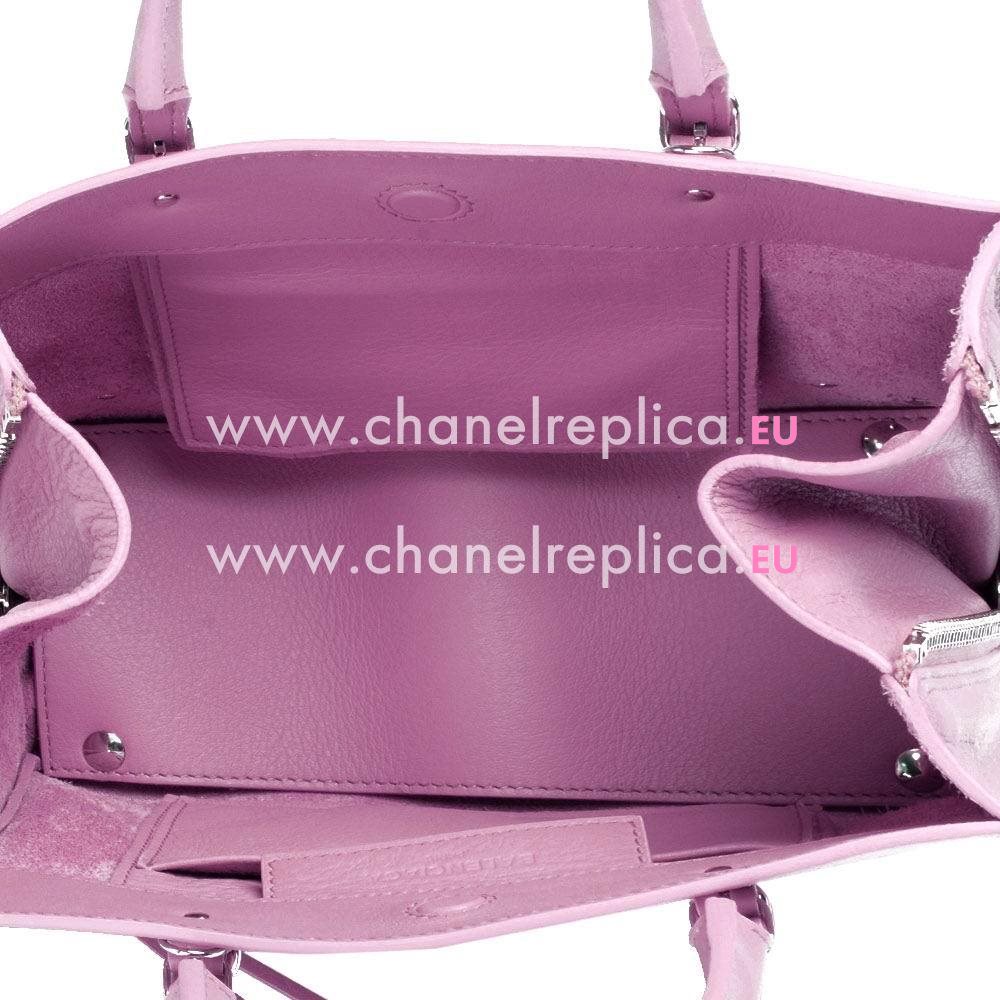 Balenciage Papier Calfskin Silvery hardware Bag Pink Purple B20558075