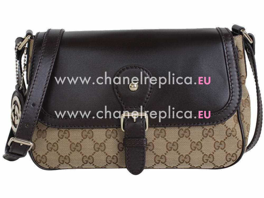Gucci Sukey G-Logo Fabric&Cowhide Body Cross Bag Coffee G554559